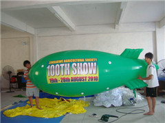 4m Long Green Advertising Blimp with Logos Printing