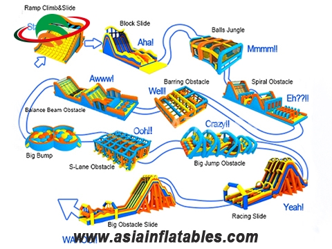Commercial Backyard Inflatable Typhoon Obstacle Course