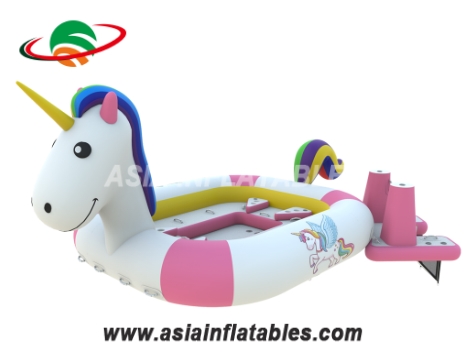 Mythical Unicorn Platform Island Inflatable Unicorn Boat